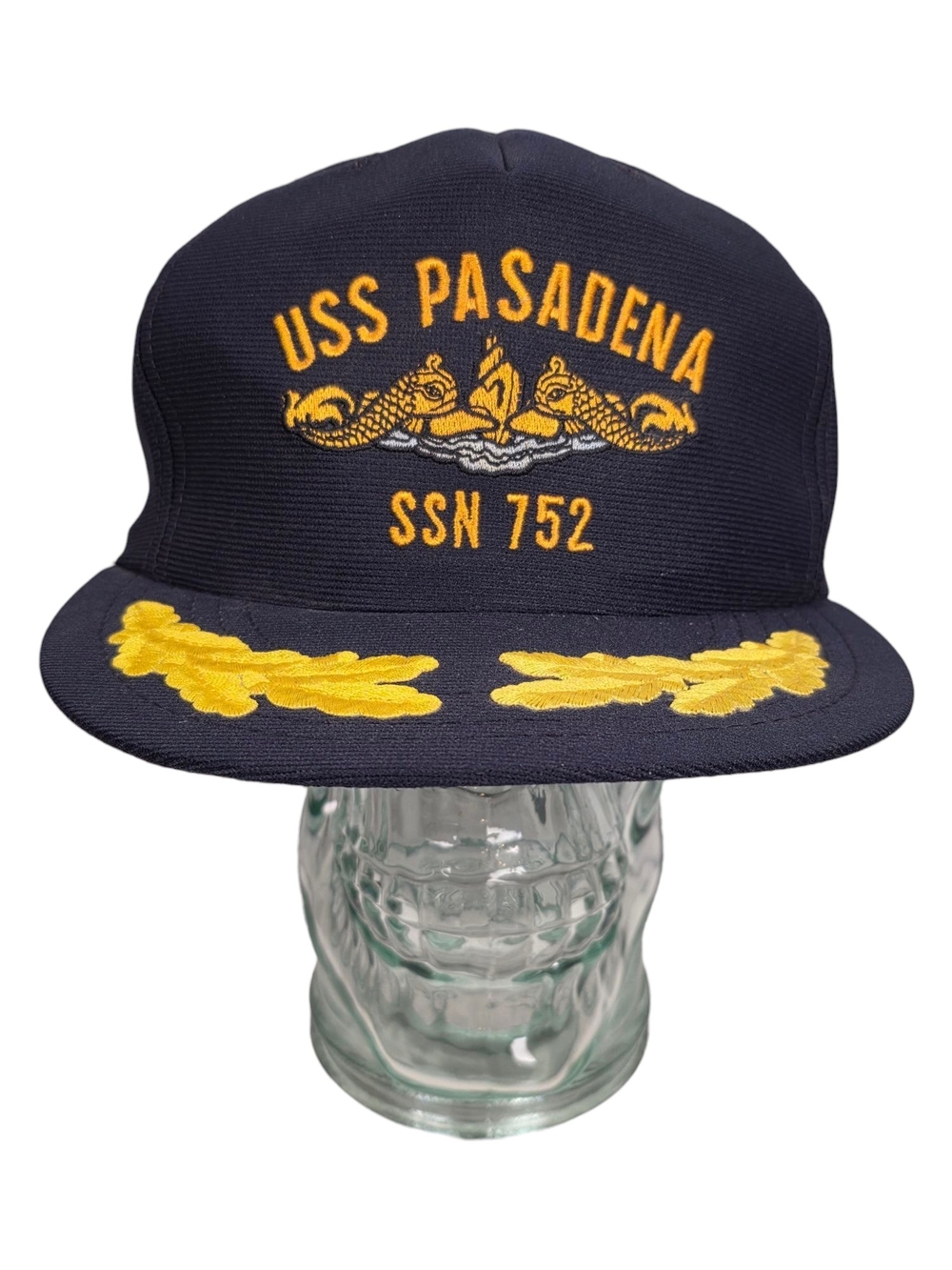 Vintage USS PASADENA Snapback Trucker Baseball Hat Cap MADE In USA Large DeLong